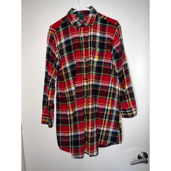Lauren Ralph Lauren Multicolor Plaid Flannel Shirt Size Medium - Picture 6 of 8